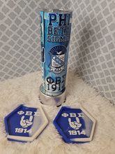 Load image into Gallery viewer, Phi Beta Sigma Inspired Tumbler & Coasters
