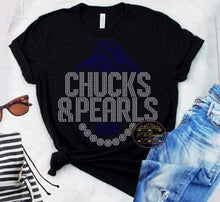 Load image into Gallery viewer, Chucks &amp; Pearls 2024 Rhinestone Election T-Shirts
