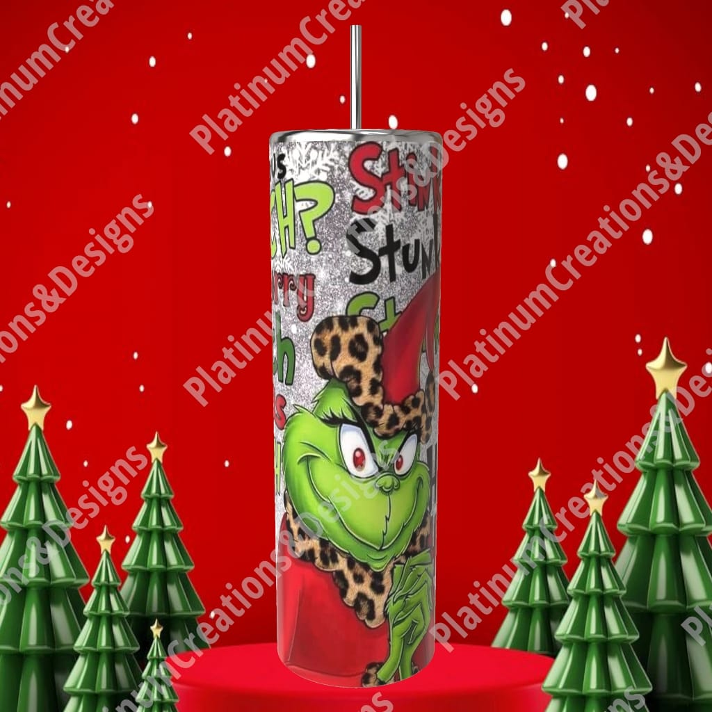 Grinch Tumbler Leopard Print