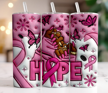 Load image into Gallery viewer, Breast Cancer Awareness 20oz Tumbler Nail Art - VARIOUS DESIGNS
