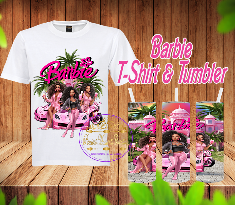 Barbie T-Shirt & 20oz Tumbler Sets - Various Designs