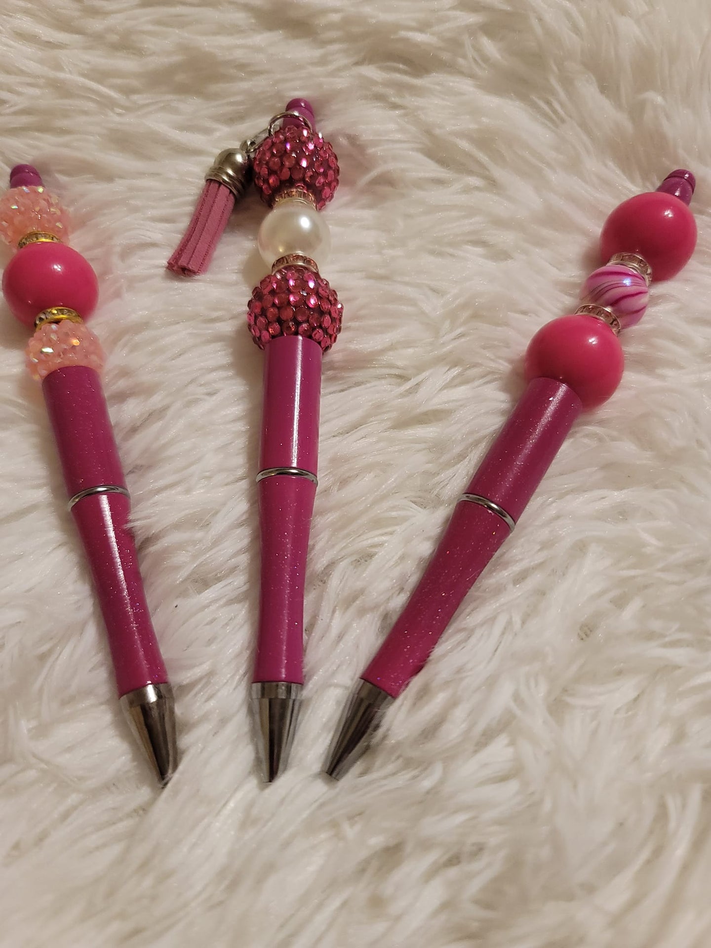 Hot Pink Beaded Pen