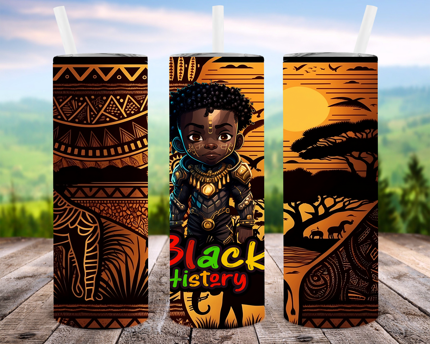 Black History Tumblers Boy 20oz or 30oz - Various Designs