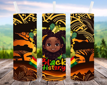 Load image into Gallery viewer, Black History Tumbler Girl 20oz or 30oz - Various Designs
