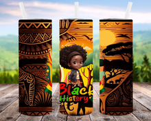 Load image into Gallery viewer, Black History Tumbler Girl 20oz or 30oz - Various Designs
