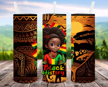 Load image into Gallery viewer, Black History Tumbler Girl 20oz or 30oz - Various Designs
