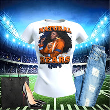 Load image into Gallery viewer, Natural Ladies Team Football T-Shirt - All Teams Available
